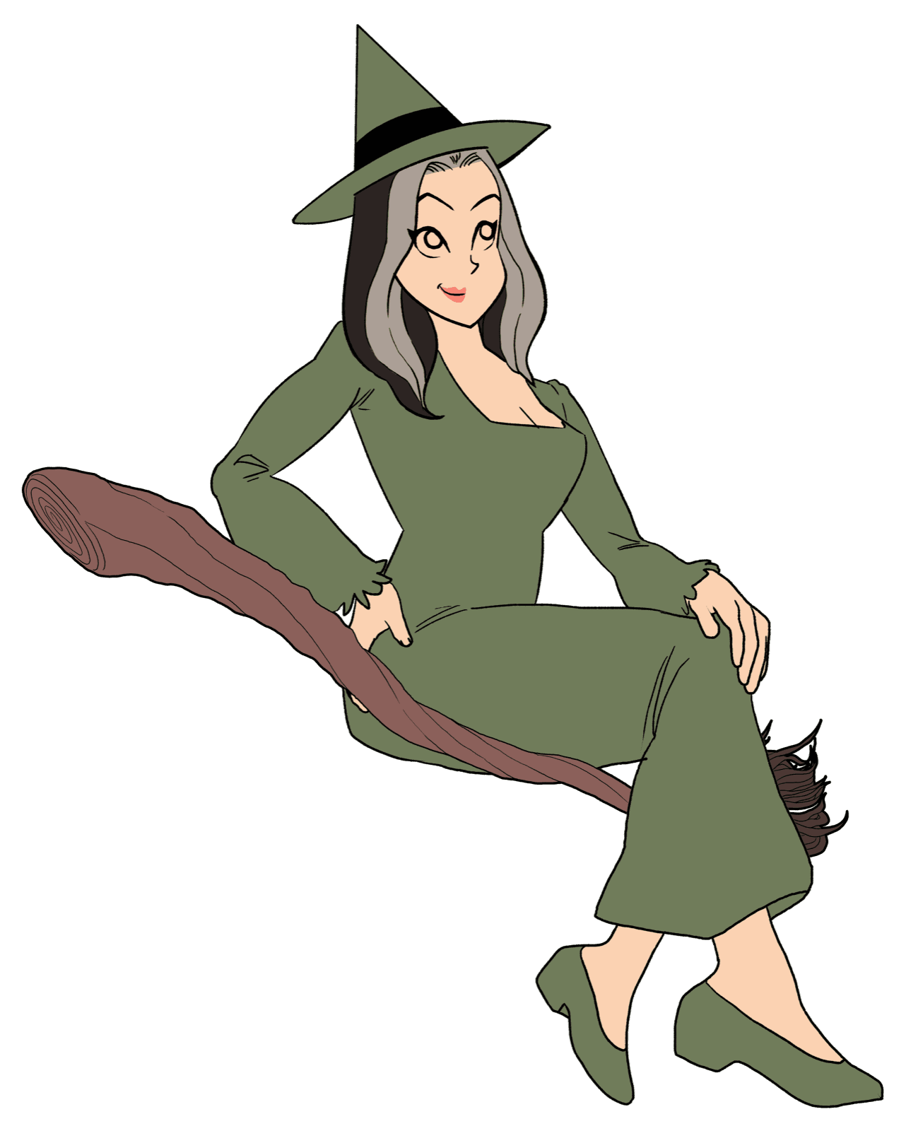 Sagecraft witch on broomstick